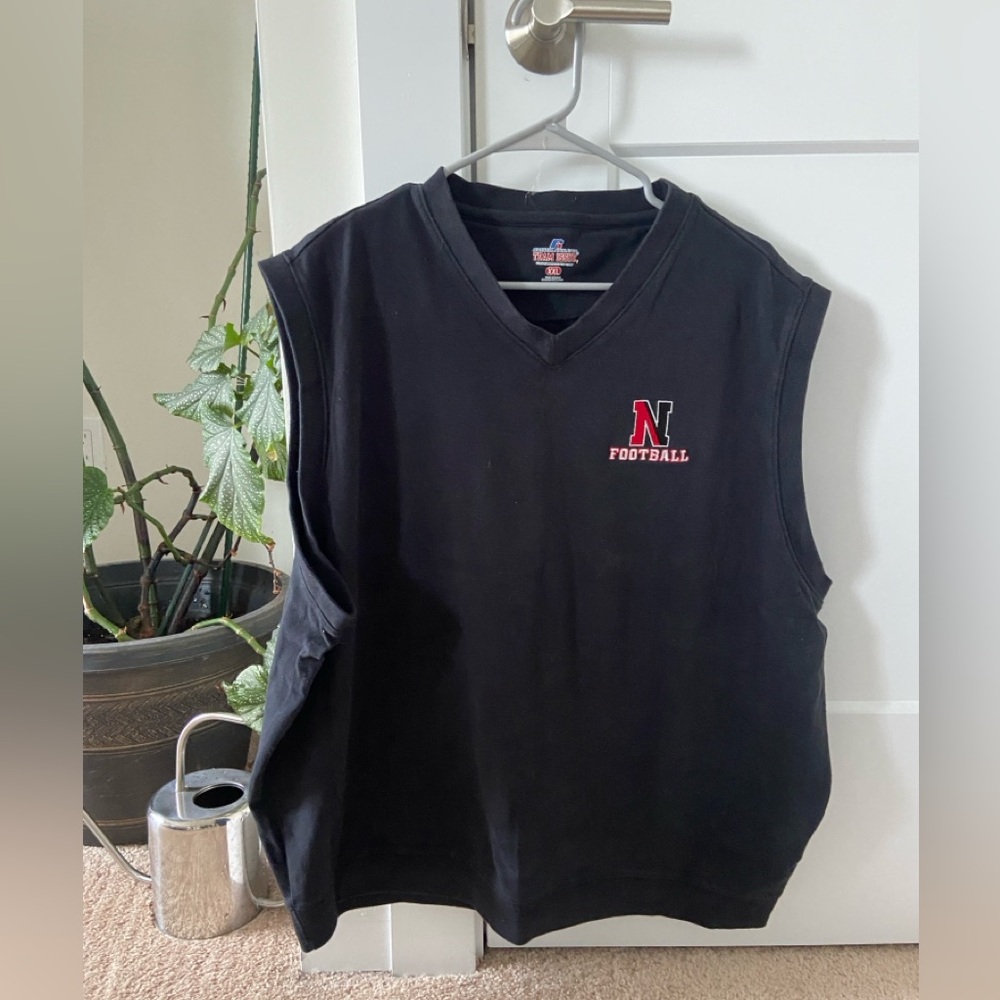 VINTAGE Northeastern University Football Black Muscle-T
